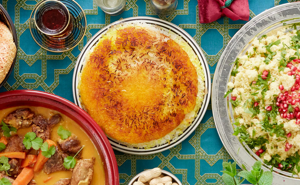 Knuspriger Reiskuchen mit Safran