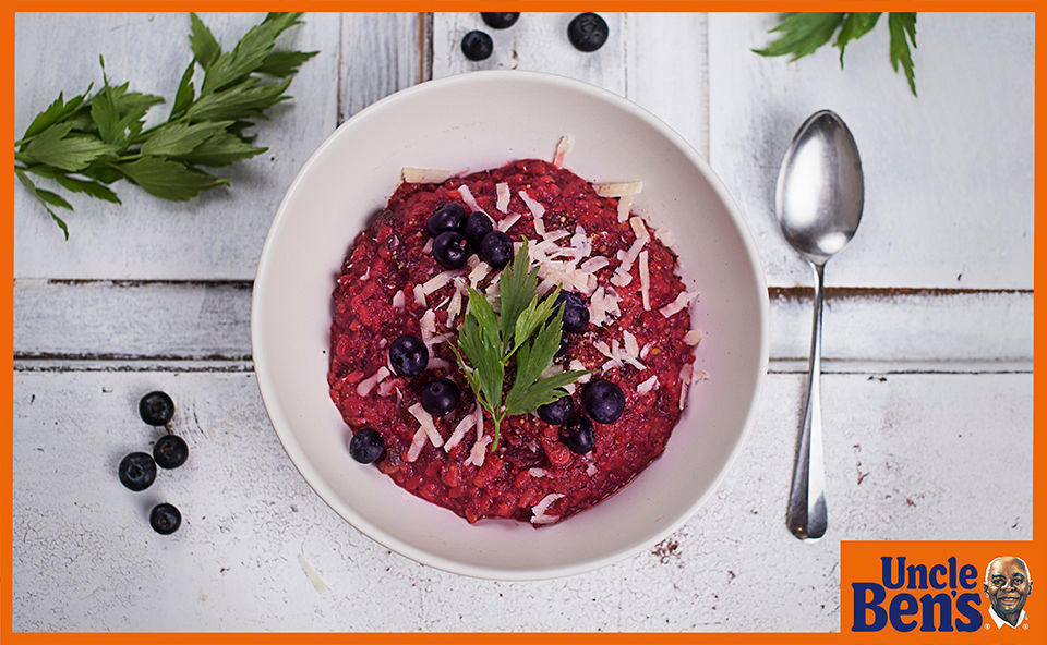 Vegetarisch / Superfood Risotto mit Blaubeeren