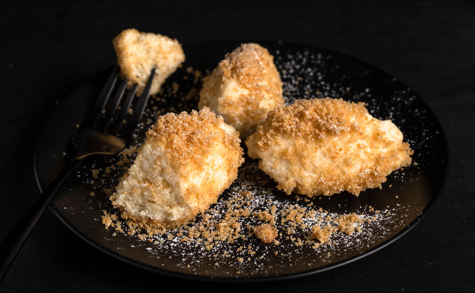 Topfennockerl mit Butterbröseln