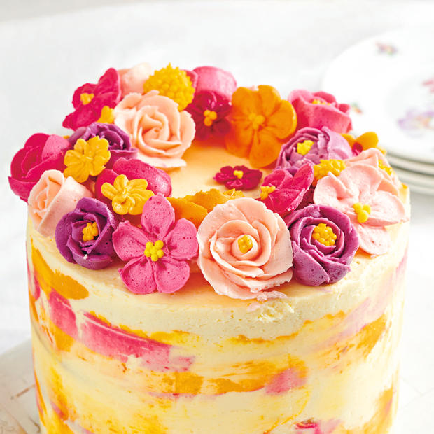 Buttercreme-Blümchen-Torte