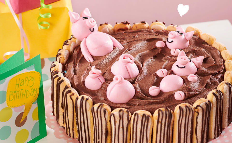 "Schweinchen im Schlammbad"-Torte