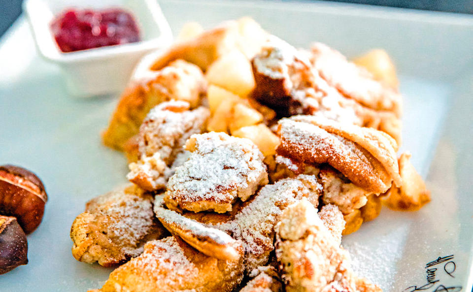 Maronischmarrn mit Karamellbirnen