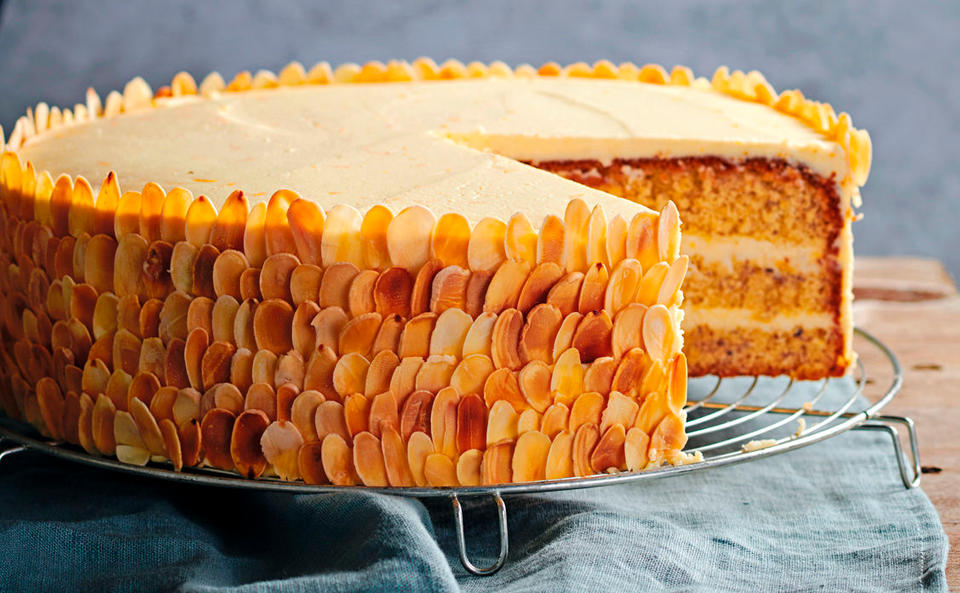 Orangen-Mandel-Torte mit Ricottacreme