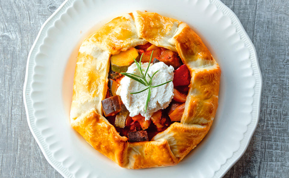 Galette mit Ratatouille und Ricotta