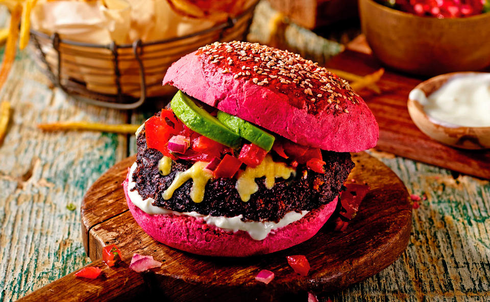 Pinke Veggie-Burger