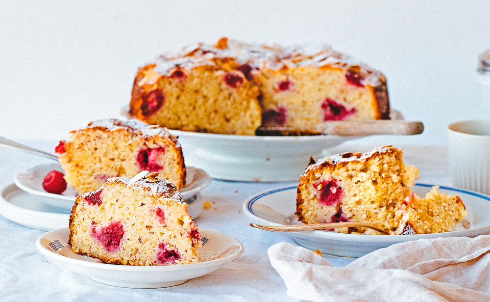 Himbeerkuchen mit Mandeln