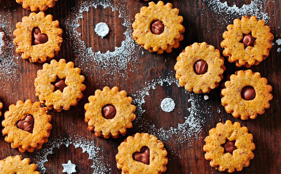 Lebkuchen-Spitzbuben mit Nougat