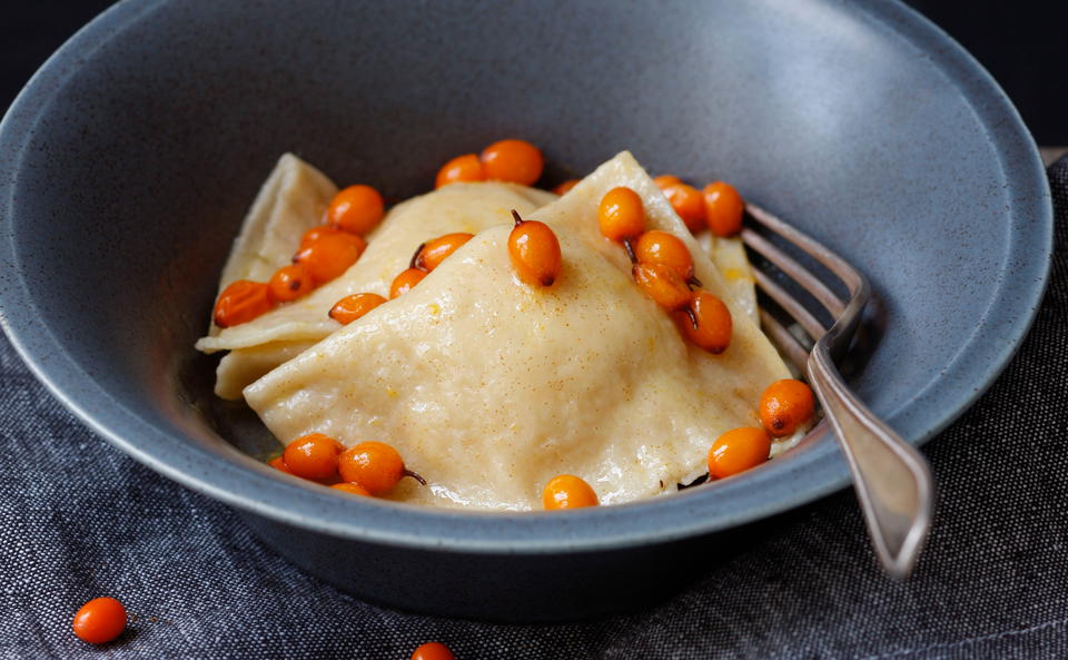 Sanddorn-Zitronen-Ravioli