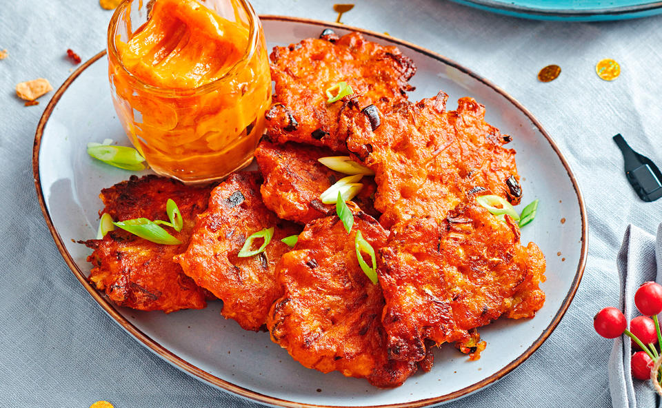 Kimchi-Pancakes mit Gochujang-Mayonnaise