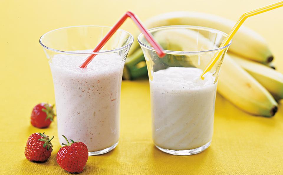 Shakes mit Erdbeeren und Banane