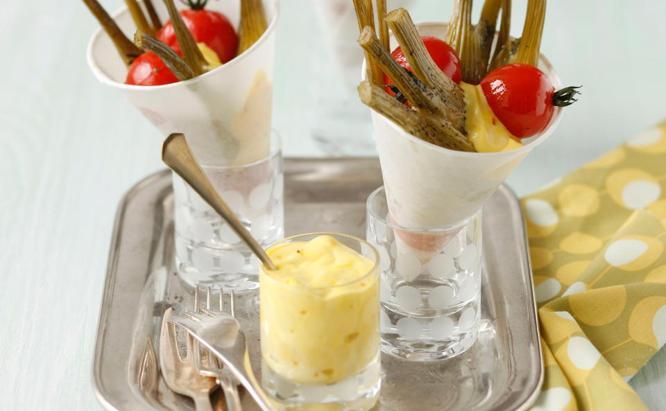 Geschmorter Mini-Fenchel mit Safrancreme