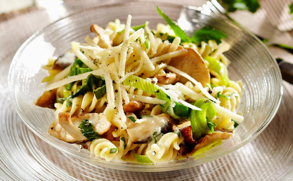 Pasta mit Lauch und Shiitake