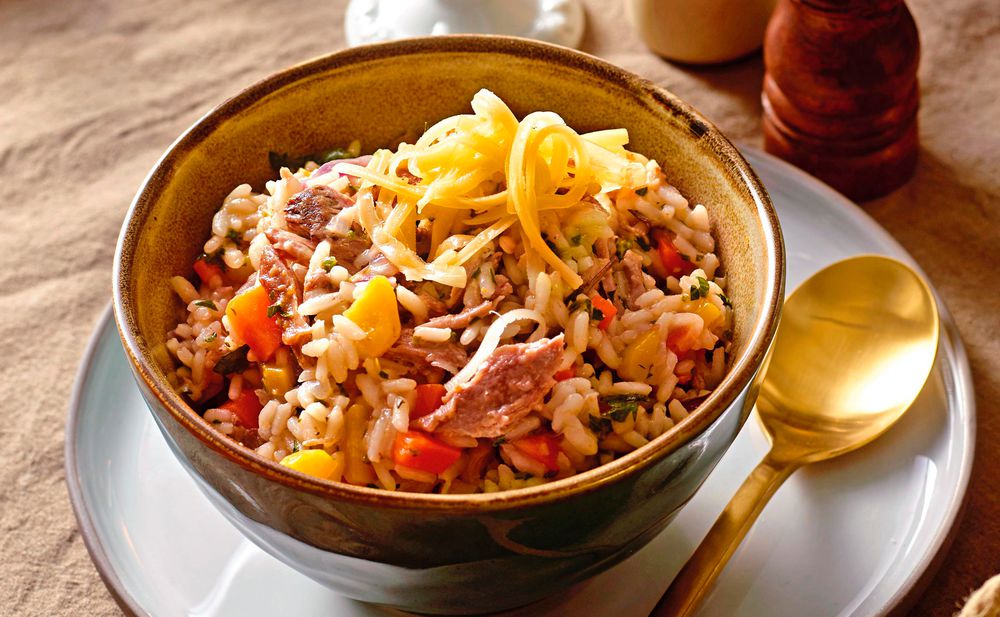 Risotto mit Pulled Ente • Rezept • GUSTO.AT