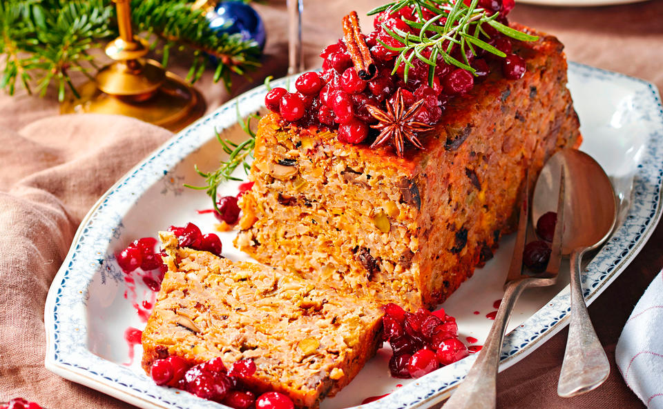 Risotto-Nuss-Braten mit Cranberrysauce