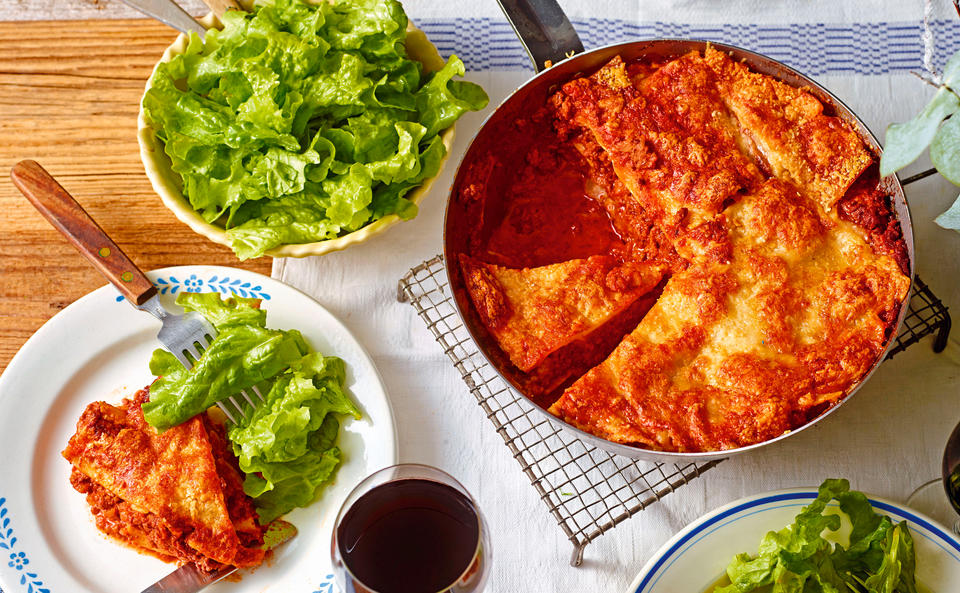 Pfannenlasagne mit Lollo verde