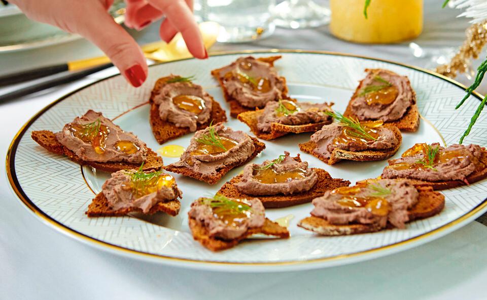 Hühnerleber-Crostini mit Orangenmarmelade