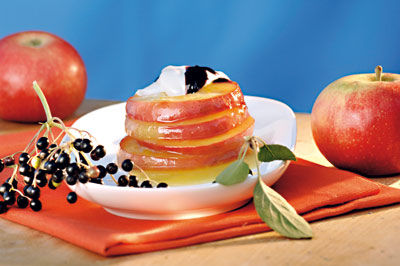 Apfelringe mit Hollercreme