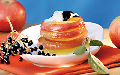 Apfelringe mit Hollercreme