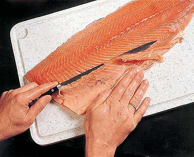 Lachs zuputzen