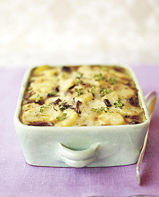 Omas Kartoffelgratin mit Pfifferlingen