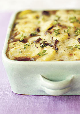 Omas Kartoffelgratin mit Pfifferlingen
