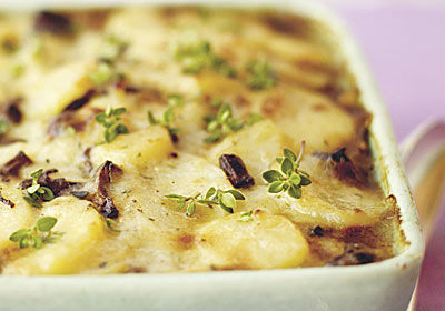 Omas Kartoffelgratin mit Pfifferlingen