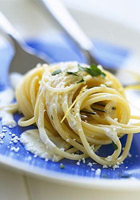 Spaghetti mit Zitronenvinaigrette