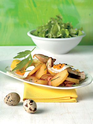 Steinpilzgröstel mit Spiegelei
