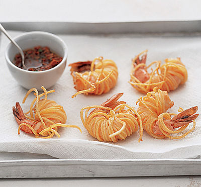 Johann Lafer: Riesengarnelen in Kartoffelspaghetti