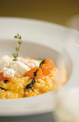 Kürbisrisotto mit Ricotta und Pesto