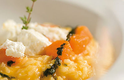 Kürbisrisotto mit Ricotta und Pesto