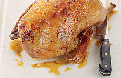 Knusprige Ente mit Semmel-Apfel-Fülle