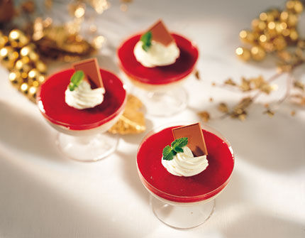 Maroni-Creme mit Preiselbeermus