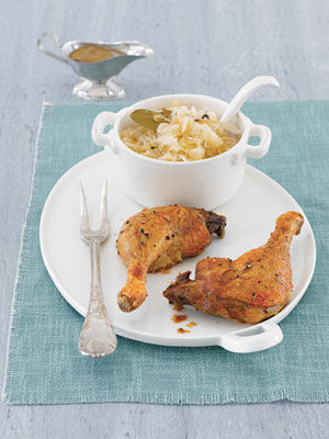 Entenkeulen mit Birnensauerkraut