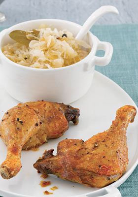Entenkeulen mit Birnensauerkraut