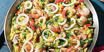 Paella mit Meeresfrüchten