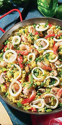 Paella mit Meeresfrüchten