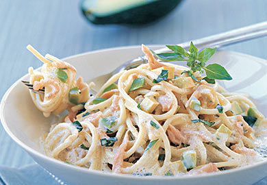 Spaghetti mit Räucherlachs