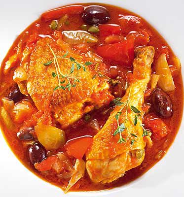 Geschmortes Huhn alla Cacciatore