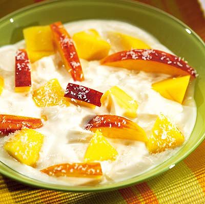 Kokos-Mango- Pfirsich-Joghurt