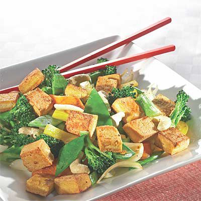 Wokgemüse mit Huhn, Shrimps oder Tofu