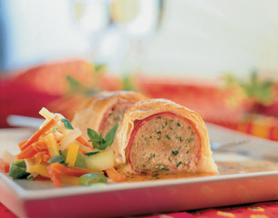 Fleischstrudel mit Majoransaft