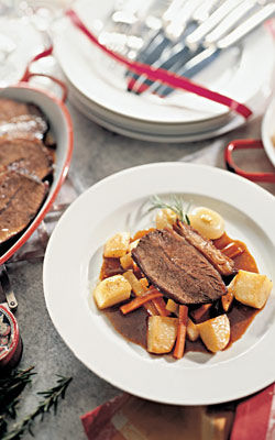 Geschmorter Rindsbraten mit Wurzelgemüse