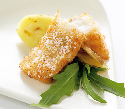 Kartoffel-Ingwer-Püree mit Kabeljau Kokos