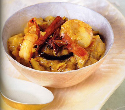 Auberginen-Curry mit Garnelen