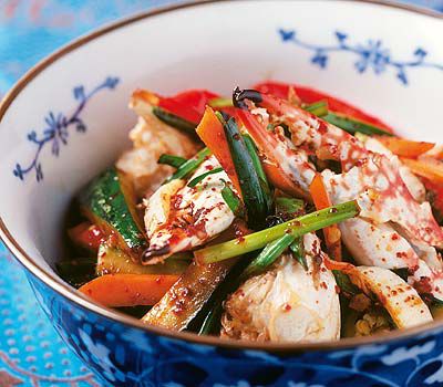 Taschenkrebs in Chilisauce nach chinesischer Art