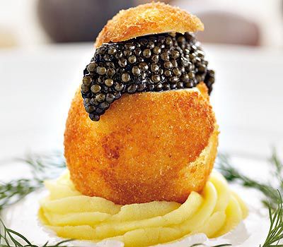 Kaviar-Ei gebacken