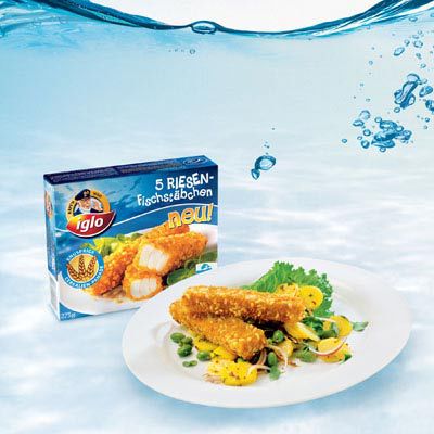 Riesen-Fischstäbchen mit grünem Erdäpfelsalat