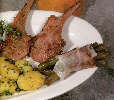 Lammchops mit gegrilltem Gemüse