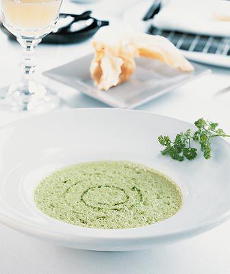 Samtige Kerbelschaumsuppe